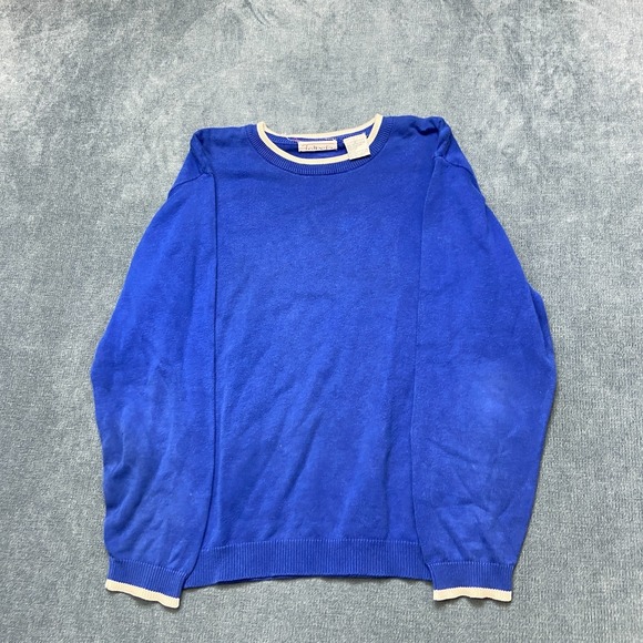 Talbots Other - Talbots Sweater Mens Small Blue Knit Cotton Relaxed Fit Crew Neck Retro Outdoor